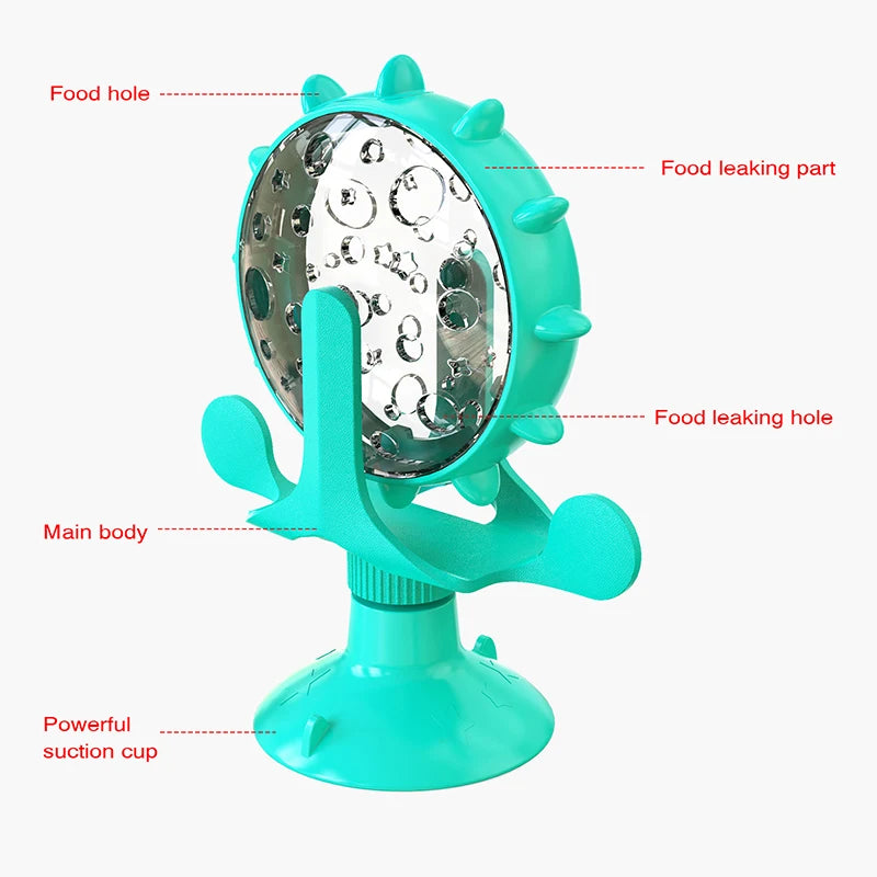 Dog Cat Feeding Interactive Wheel Toys Pet Leaking Food Training Ball Slow Dog Feeder Funny Dog Wheel Pet Products