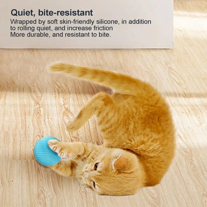 Rechargeable Cat Ball Toy Smart Automatic Rolling Kitten Toys 360 Degree Spinning Ball for Cats Usb Rechargeable Pet Toys